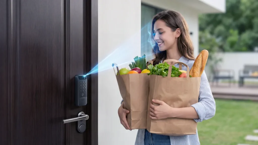 Goodbye to keys and fingerprints… a smart lock that opens your door “with a glance” قفل ذكي