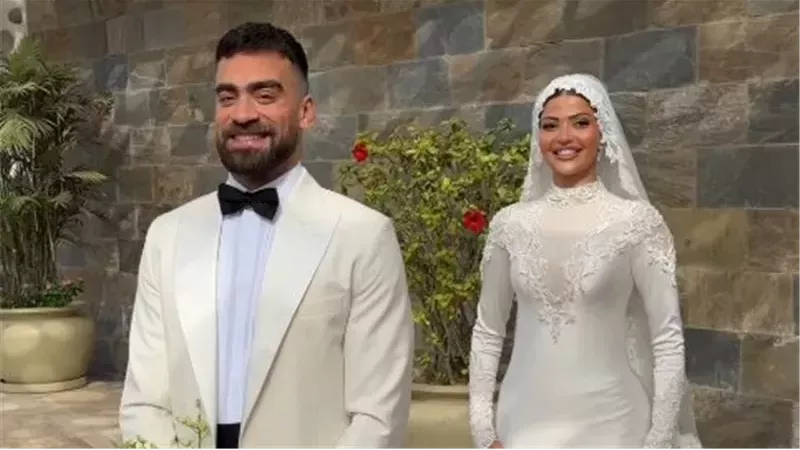 بعد شهر من الخطوبة.. محمد مكاوي يحتفل بزفافه على هند فاروق محمد مكاوي وهند مدحت
